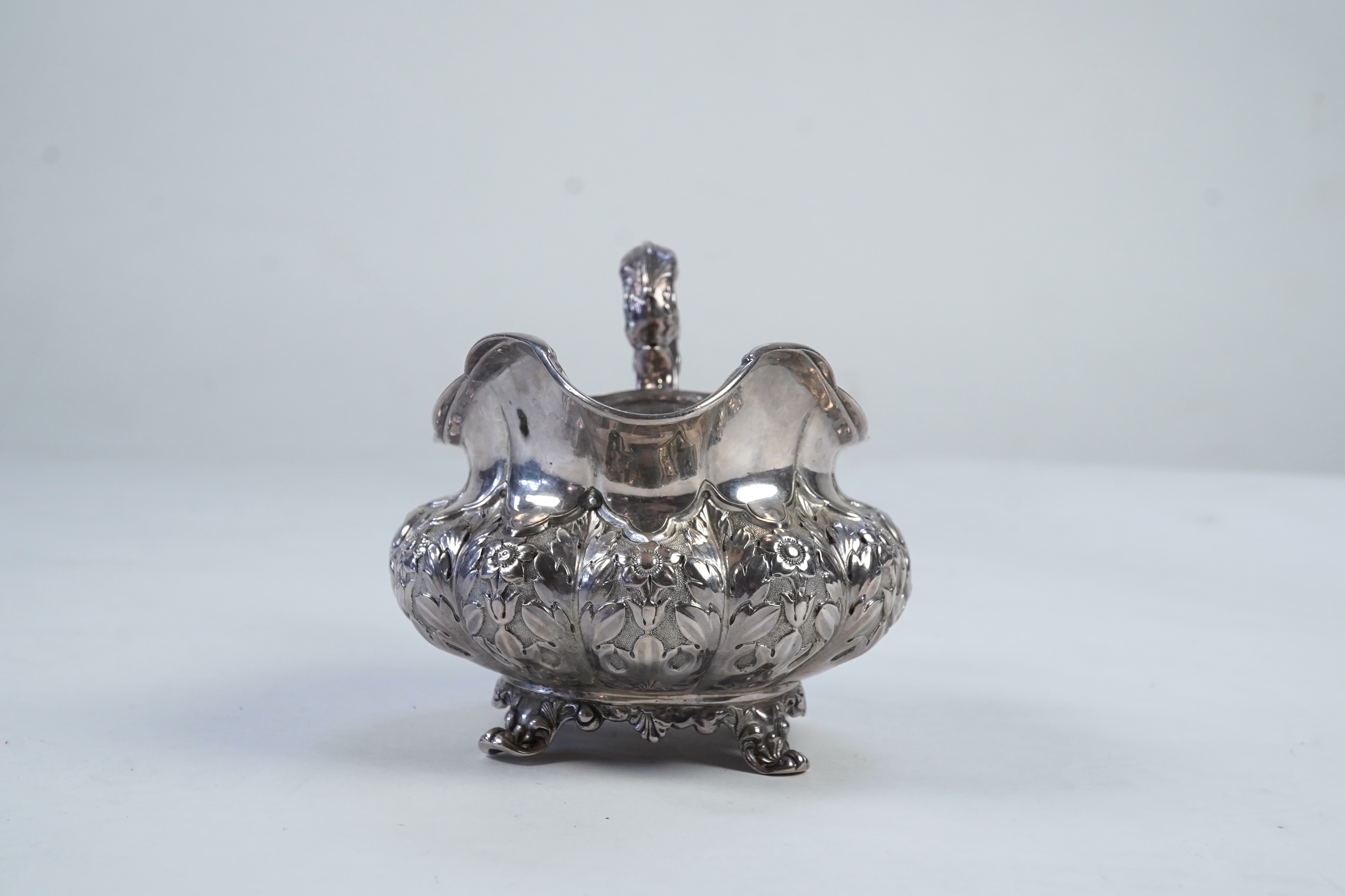 A William IV Irish silver cream jug, by James Le Bas